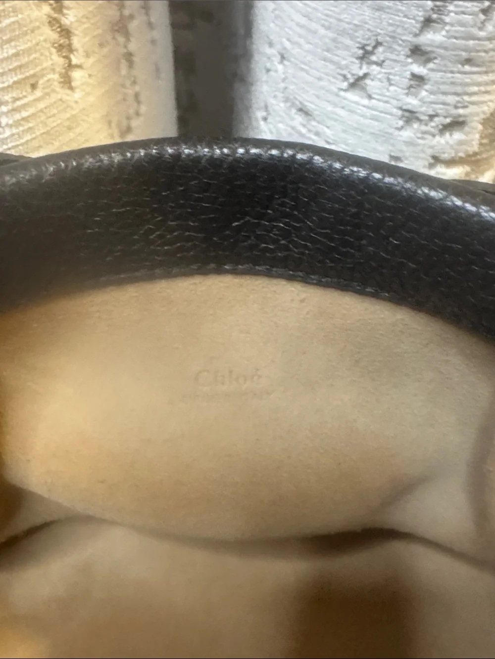 Chloé Black Pebbled Leather Clutch with Gold Disc Accent BRAND NEW with tags